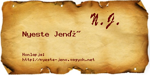 Nyeste Jenő névjegykártya